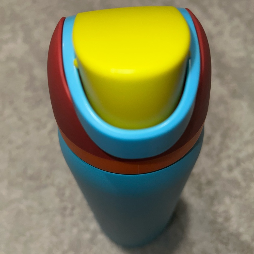 OWALA Blender Bottle FreeSip 32oz Stainless Steel Water Bottle -Turquoise & Red - Picture 5 of 14